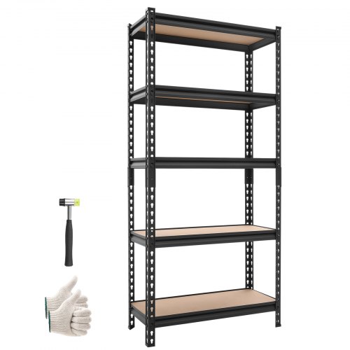 Boltless Shelving Unit, 5 Tiers, 875 kg Total, Galvanised Steel