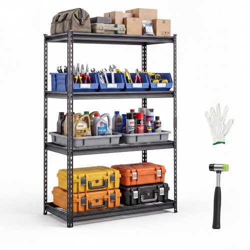 Heavy-Duty Garage Rack, 4 Tiers, 900 kg Total, Powder-Coated Steel