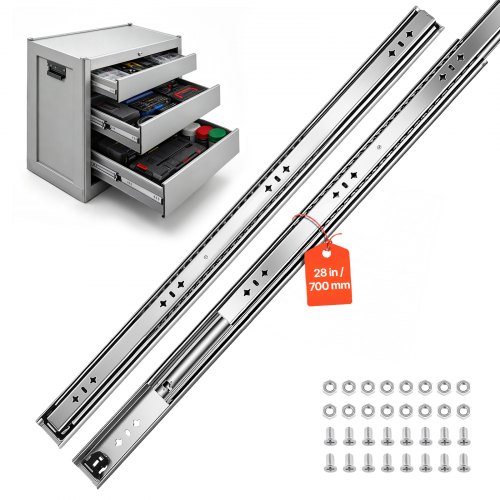 ProFix 500 mm Drawer Slides, 1 Pair, 45 kg Load